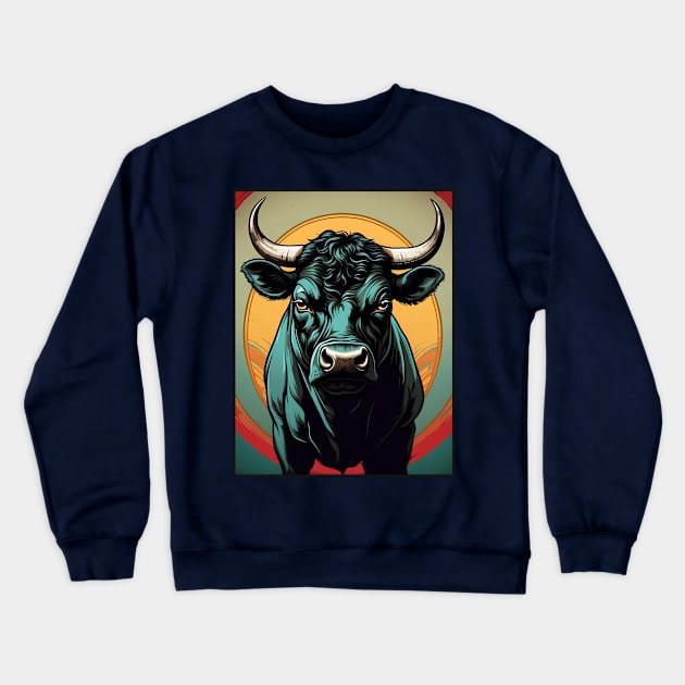 Black Bull Crewneck Sweatshirt by VivaLaRetro